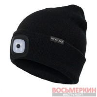 Шапка 21х23 см со сьемным фонариком черная RF-444 RockForce