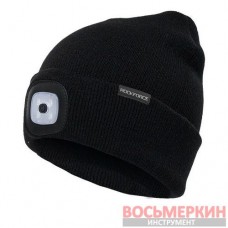Шапка 21х23 см со сьемным фонариком черная RF-444 RockForce