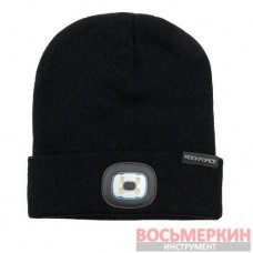 Шапка 21х23 см со сьемным фонариком черная RF-444 RockForce