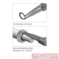 Круглогубцы для снятия стопорных колец Extra Long разжим прямые DCBJ1381 Toptul