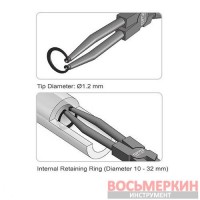 Круглогубцы для снятия стопорных колец Extra Long сжим прямые DCBJ1383 Toptul