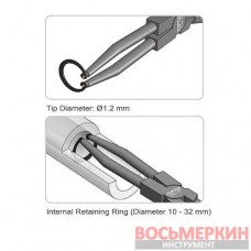 Круглогубцы для снятия стопорных колец Extra Long сжим прямые DCBJ1383 Toptul