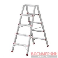 Стремянка алюминиевая двухсторонняя 5 ступеней высота 1100мм LT-1105 Intertool