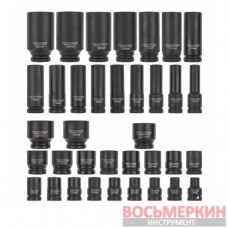 Набор головок ударных 1/2 35 предметов в кейсе F-4353-5MPB Forsage