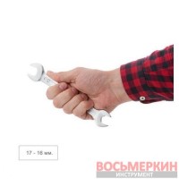 Ключ рожковый 16-17 мм Cr-V покрытие: сатин-хром DIN3110 STORM XT-1116 Intertool