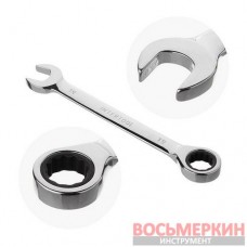 Набор ключей комбинированных с трещоткой 8 шт 8-19 мм Cr-V PROF DIN3113 XT-1303 Intertool