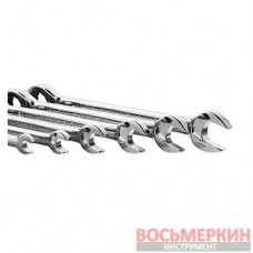 Набор ключей комбинированных с трещоткой 8 шт 8-19 мм Cr-V PROF DIN3113 XT-1303 Intertool