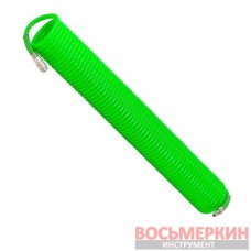 Шланг витой полиуретановый 14мм х 10мм х 20м с быстроразъемами F-1410-20Green Forsage