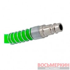 Шланг витой полиуретановый 14мм х 10мм х 20м с быстроразъемами F-1410-20Green Forsage