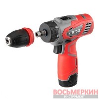 Дрель-шуруповерт аккумуляторная 12 В 30 Nm 0-350/0-1300 об/мин 0.8-10 мм литий-ион 1.5 Ач съемный патрон DT-0314 Intertool