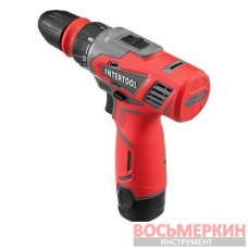 Дрель-шуруповерт аккумуляторная 12 В 30 Nm 0-350/0-1300 об/мин 0.8-10 мм литий-ион 1.5 Ач съемный патрон DT-0314 Intertool