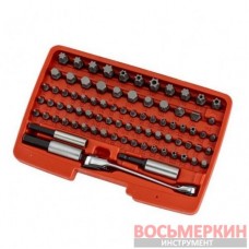 Набор бит 1/4 и 10 мм с двусторонней трещоткой 80 единиц 7801A JTC