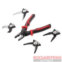 Плоскогубцы многофункциональные 5 в 1 сменные насадки кейс STORM NT-0115 Intertool