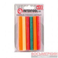 Комплект цветных клеевых стержней 11.2 мм х 100 мм 12 штук RT-1027 Intertool