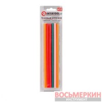 Комплект цветных клеевых стержней 7.4 мм х 200 мм 12 штук RT-1032 Intertool