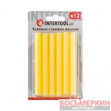 Комплект желтых клеевых стержней 11.2 мм х 100 мм 12 штук RT-1049 Intertool