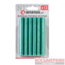 Комплект зеленых клеевых стержней 11.2 мм х 100 мм 12 штук RT-1056 Intertool