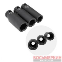 Набор головок ударных удлиненных 1/2 3 единицы 17, 19, 21 мм Cr-Mo STORM ET-8501 Intertool