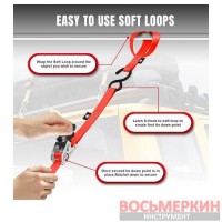 Набор стяжных ремней с храповым механизмом 4 шт 680 кг TRZD-RL Torin