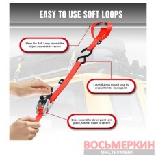 Набор стяжных ремней с храповым механизмом 4 шт 680 кг TRZD-RL Torin