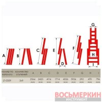 Лестница алюминиевая 3 секции ун-я расклад. 3*9ступ. 5.93м LT-0309 Intertool