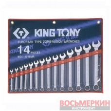 Набор ключей дюймовых 14 единиц от 5/16 до 1-1/4 1214SR King Tony