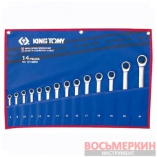 Набор ключей комбинированных с трещоткой 14 единиц от 8 мм до 24 12114MRN King Tony