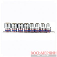 Набор головок 1/2 8 ед. 12-ти гранн. на планке (блистер) 4010MR King Tony