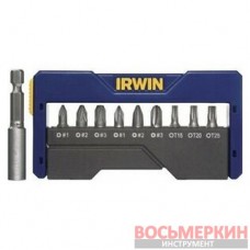 Набор бит в футляре 9 бит и держатель PZ1 PZ2 PZ3 PH1 PH2 PH3 T15 T20 T25 1868199 Irwin