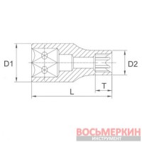 Головка торцевая 1/4 E8 E208 Licota