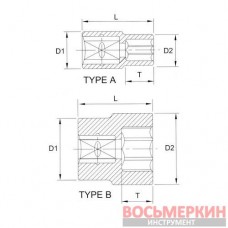 Головка торцевая 6 гр. 1/2 22 мм N4022 Licota