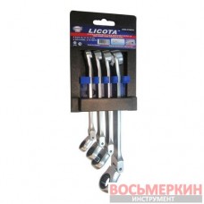 Набор ключей трещоточных гибких с фиксацией 15° 4 единицы от 10 мм до 17 мм ARW-07MK01 Licota