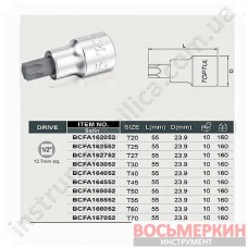 Головка с насадкой TORX T60 55mm 1/2 BCFA1660 TOPTUL