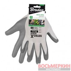 Перчатки защитные NITROX WHITE нитрил размер 10 RWNWH10 Bradas