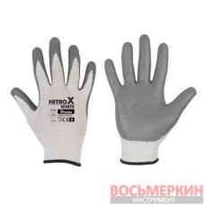 Перчатки защитные NITROX WHITE нитрил размер 8 RWNWH8 Bradas