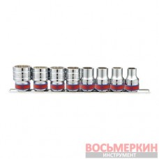 Набор головок 1/2 8ед на планке 3/8 -7/8 12-ти гранн. Дюйм (блистер) 4010SR King Tony