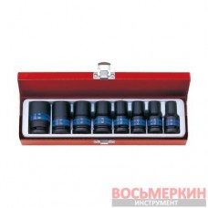 Набор головок 1/2 ударных 8ед 10-24мм тонкостенные 4413MP King Tony