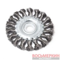 Кордщетка дисковая стальная витая для УШМ 100 мм в блистере RF-BWF104 Rock Force