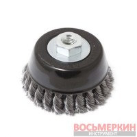 Кордщетка чашеобразная стальная витая для УШМ 100 мм в блистере RF-BWC104 Rock Force
