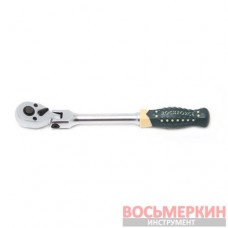 Трещотка реверсивная шарнирная с резиновой ручкой 1/2 72 зуб длина 300 мм RF-802418 Rock Force