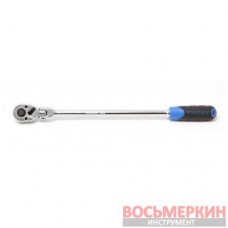 Трещотка реверсивная удлиненная шарнирная с резиновой ручкой 1/4 длина 300 мм 72 зуб F-802218L Forsage