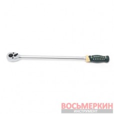 Трещотка реверсивная удлиненная с резиновой ручкой 3/8 72 зуба длина 450 мм RF-80232L Rock Force