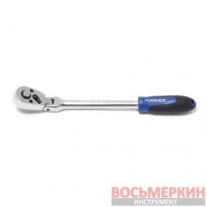Трещотка реверсивная шарнирная с резиновой ручкой 3/8 длина 270 мм 72 зуба F-802318 Forsage