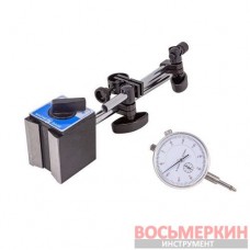 Индикатор часового типа с магнитной стойкой 0-10 мм погрешность 0,01 мм в кейсе RF-01729 RockForce