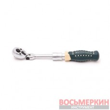 Трещотка реверсивная шарнирная телескопическая с резиновой ручкой 1/4 длина 185-230 мм 72 зуба RF-802223 Rock Force