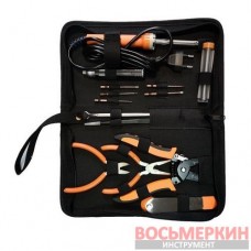 Паяльник электрический с набором инструментов и аксессуаров 14 предметов в сумке F-8272-14 Forsage