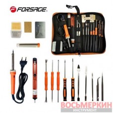 Паяльник электрический с набором инструментов и аксессуаров 17 предметов в сумке F-8272-17 Forsage