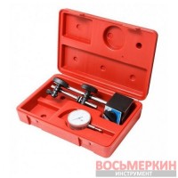 Индикатор часового типа с магнитной стойкой 0-10 мм погрешность 0,01 мм в кейсе PA-01729 Partner