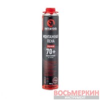 Пена монтажная профессиональная, всесезонная 750 мл 1000 г 70 л под пистолет FS-1000 Intertool