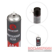 Пена монтажная всесезонная 750 мл 1000 г 60 л трубочка FS-1100 Intertool